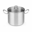 Pot with Glass Lid BRA A343937 Ø 30 cm Steel Metal Stainless steel Stainless steel 18 10 on Sale