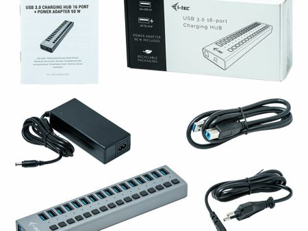 USB Hub i-Tec U3CHARGEHUB16 Grey 90 W Online now